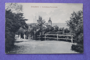 Ansichtskarte AK Graudenz Grudziądz 1915 Schloßberg Promenade Kujawien Pommern Ortsansicht Polen Polska